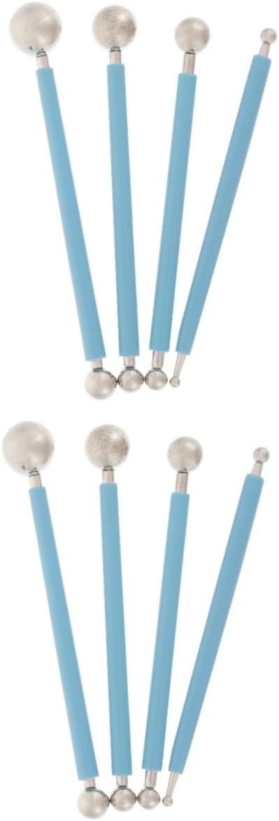 DOITOOL 3sets Double-Ended Clay Ball Rod for Sculpture Modeling Clay Tools Set Stainless Steel Ball Stylus for Craft 4pcs*3