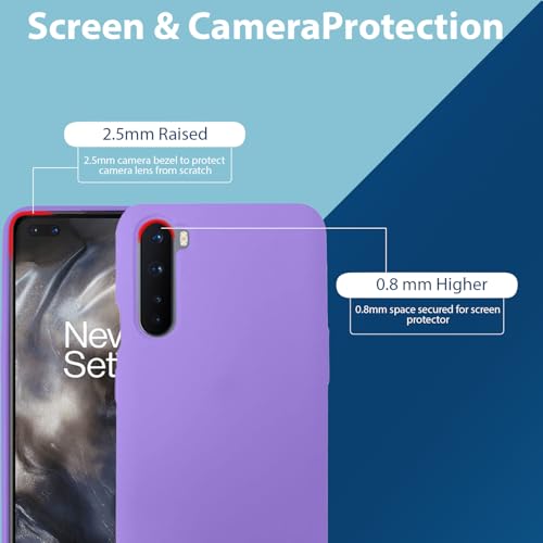 Image of LIRAMARK Liquid Silicone Soft Back Cover Case for OnePlus Nord (Lavender)