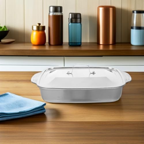 Bandeja rectangular de acero inoxidable duradero con acabado profundo para hostelería profesional 6