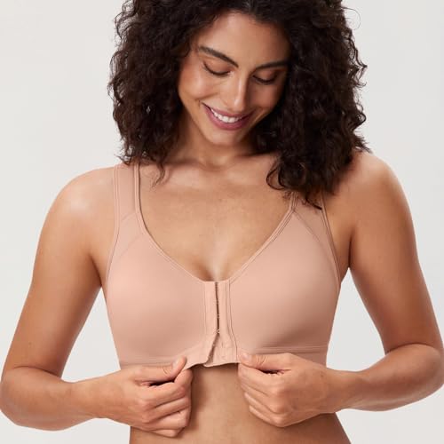 Image of DELIMIRA Women's Front Closure Posture Wireless Bras | Double Layer, Back Support, Full Coverage
