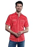 Sportives Kurzarmhemd engbers Herren Kurzarm-Hemd aus Leinenmix, 31688, Rot in Größe L