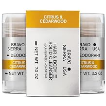Bravo Sierra Aluminum-Free Deodorant & All-In-One Shampoo and Soap Bar Bundle