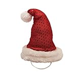 Outward Hound Kyjen  2816 LED Headband Santa Hat for Dogs Holiday Adjustable Pet Accessories, Medium, Red