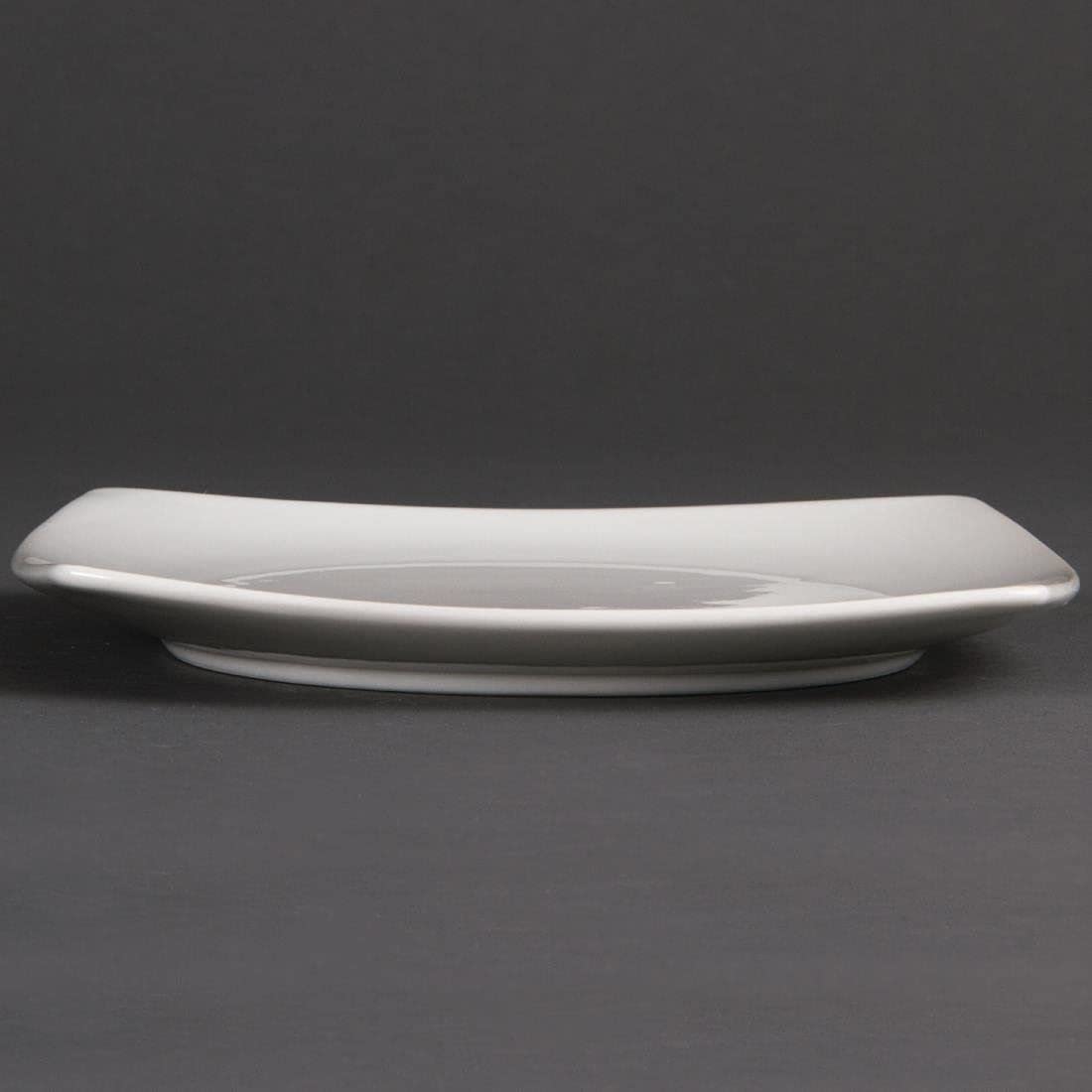 Olympia Whiteware - Placas de servicio cuadradas redondeadas de porcelana de 185 mm, 12 unidades