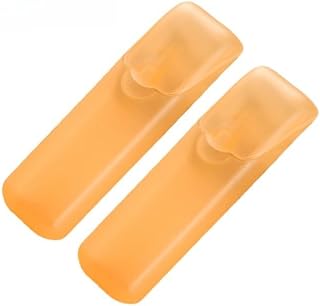 2Pcs Mini Portable Travel Storage Box, Multicolor Small Container Case for Toothpick Floss Sundries Organizer (orange)