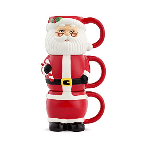 Mr. Christmas Stacking Santa Mugs, One Size, Red,85119, 12 Oz #TOP1