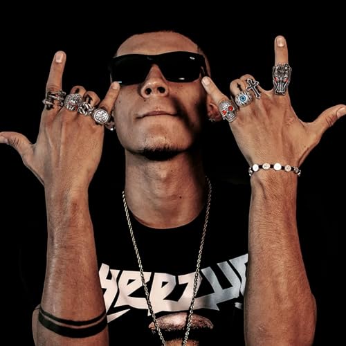 Jstyle 15Pcs Vintage Punk Rings for Men Women Snake Ring Dragon Open Rings Set Knuckle Stacking Ring Boho Finger Rings2