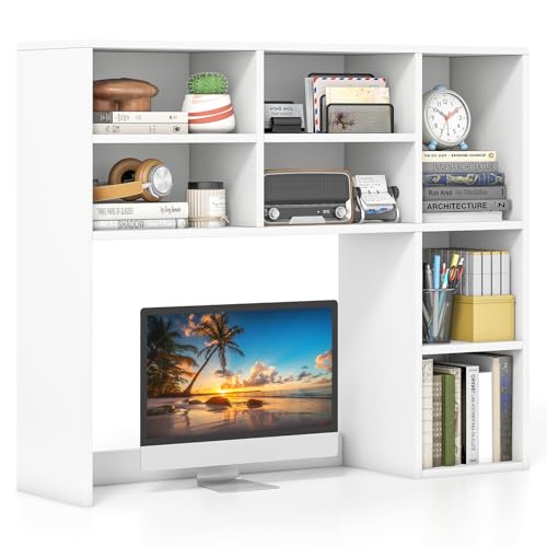 Giantex Desktop Bookshelf, Desk Hutch Dorm w/ 7 Cubes &