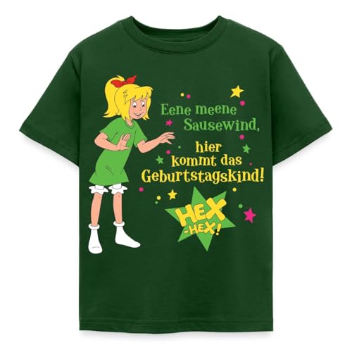 Spreadshirt Bibi Blocksberg Geburtstag Bibi & Spruch Kinder T-Shirt 122/128 (7-8 Jahre) Forstgrün