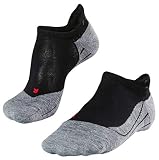 Falke Mens Running 4 Medium Invisible No Show Socks - Black Mix - Medium