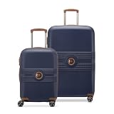 Delsey Paris Cruise Hardside 2.0 Exp. Spinner Handgepäck, Blau, 2-Piece Set, Handgepäck + großer Spinner