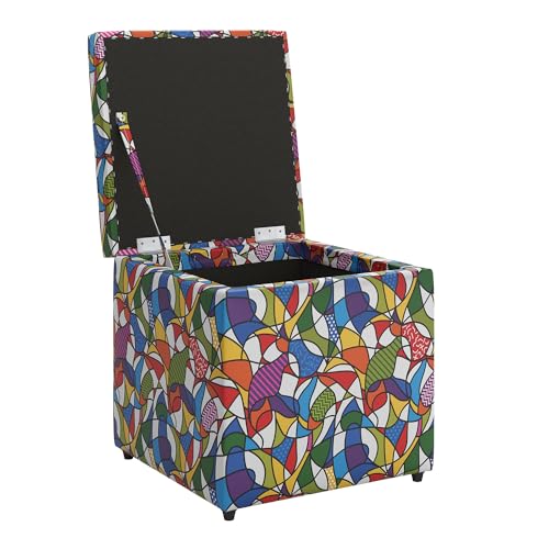 Puff Banqueta Bau Infantil Organizador Sala Quarto Quadrado Revestido Corino (Romero Brito)