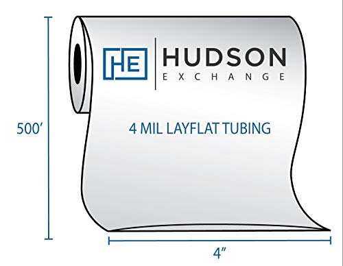 Hudson Exchange LDPE Poly Tubing, Mini Roll, 4" W x 500' L, 4 Mil - Thumbnail 3