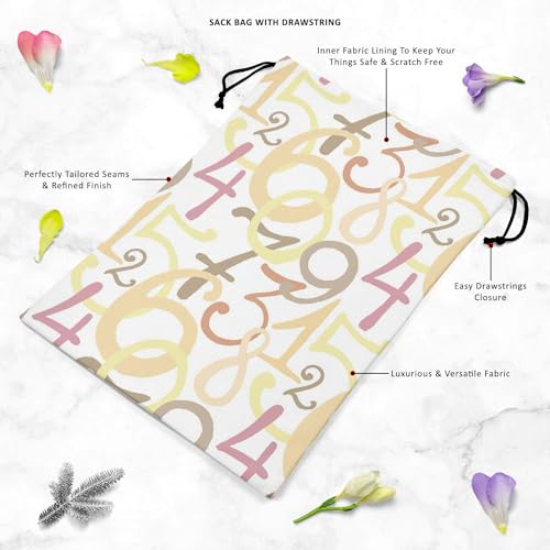 Image of ArtzFolio Numbers | Reusable Sack Bag | Bag for Gym, Storage, Vegetable & Travel
