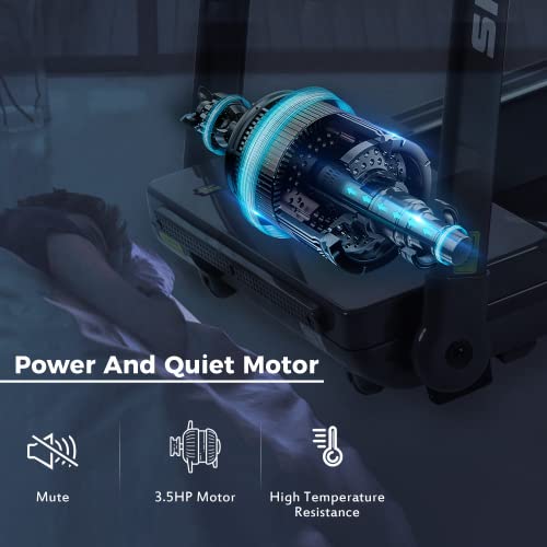 Image of Treadmill Walking Pad Foldable Portable | 3.5HP 330lbs Capacity 14KM /H Speed | Bluetooth APP Control Large Running Surface | Quiet Compact Home Gym Office