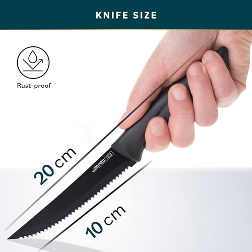 Home Hero Ultra-Sharp Stainless Steel Kitchen Knife Set - Chef Knives Set (4 pcs Steak Knife Set - Black)