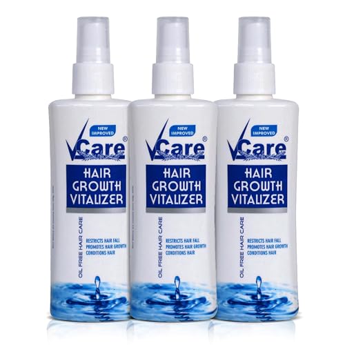 Image of VCare Hair Growth Vitalizer For Frizzy Hair and Moisturize Dry Head | Reduces Hair Fall | Dandruff Control Serum Oil Free | No Sulphate, No Cruelty, and No Paraben(Pack of 3)100 ml