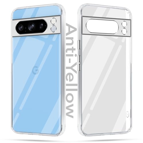 Image of Jkobi Lifetime Anti-Yellow Clear Back Cover Case for Google Pixel 8 Pro (Sleek Hard Crystal | Shockproof and Camera Protection)