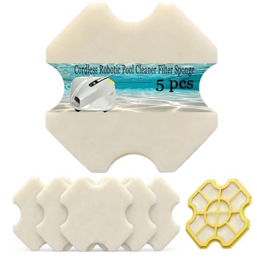 Cordless Robotic Pool Cleaner Filter Sponge Replacement for PoolMr Ray,5Pcs
