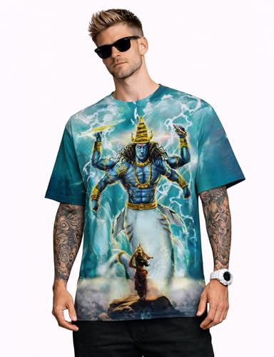 Image of STAND OUT All Over Printed Shiva, Krishna, Hanuman, Kali, Ram and Ravana, Ramayan, Bagavath Githa, Buddha Religious, Spiritual, Hindu Gods T-Shirts