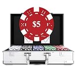 HEITOK 1000 Piece Poker Chip Set, 11.5g Heavyweight Numbered Chips with Aluminium Case, Playing Cards & Blind Buttons for Texas Hold'em