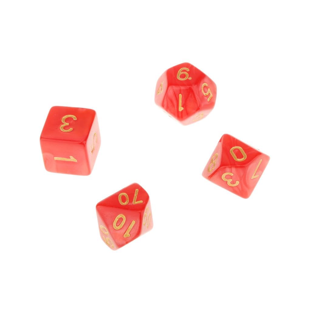 ZOOMELLA 7X Polyhedral Dice 16mm for Dungeons and Dragons DND MTG Table Games Red 1
