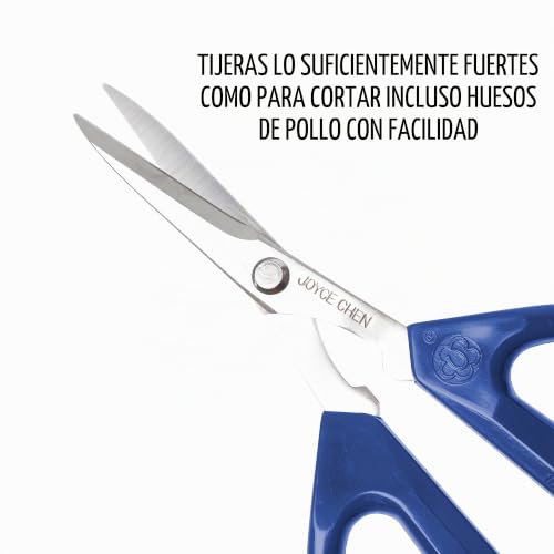 Tijeras de cocina multiusos Joyce Chen con asas cómodas ergonómicas, pack azul de 2 5