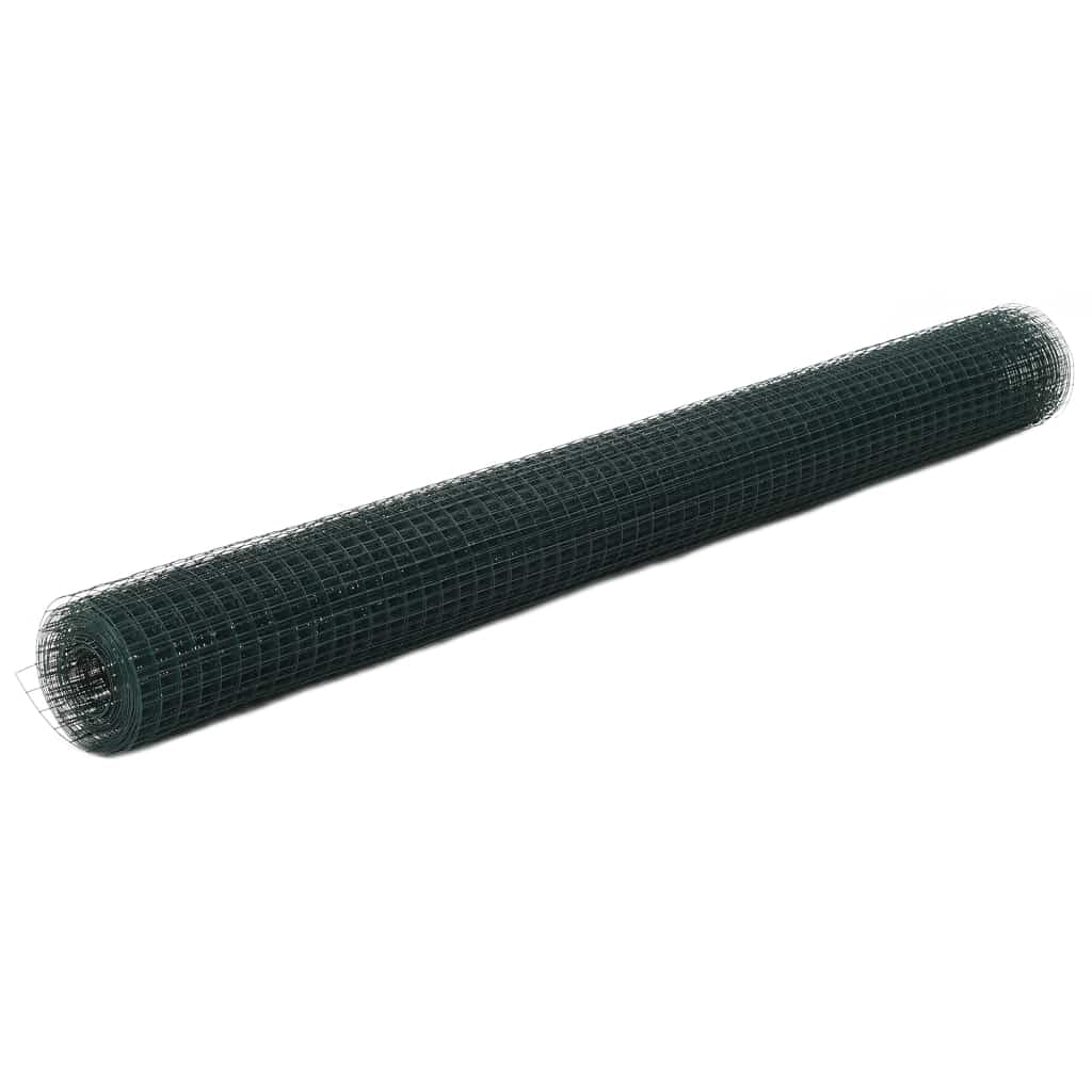 Alambrada de gallinero Acero Revestimiento PVC Verde 25x1,5 m, Valla Jardin, Malla Metalica, Vallas Metalicas, Vallas De Obra, Rejilla Metalica, Alambre De Espino - 143635
