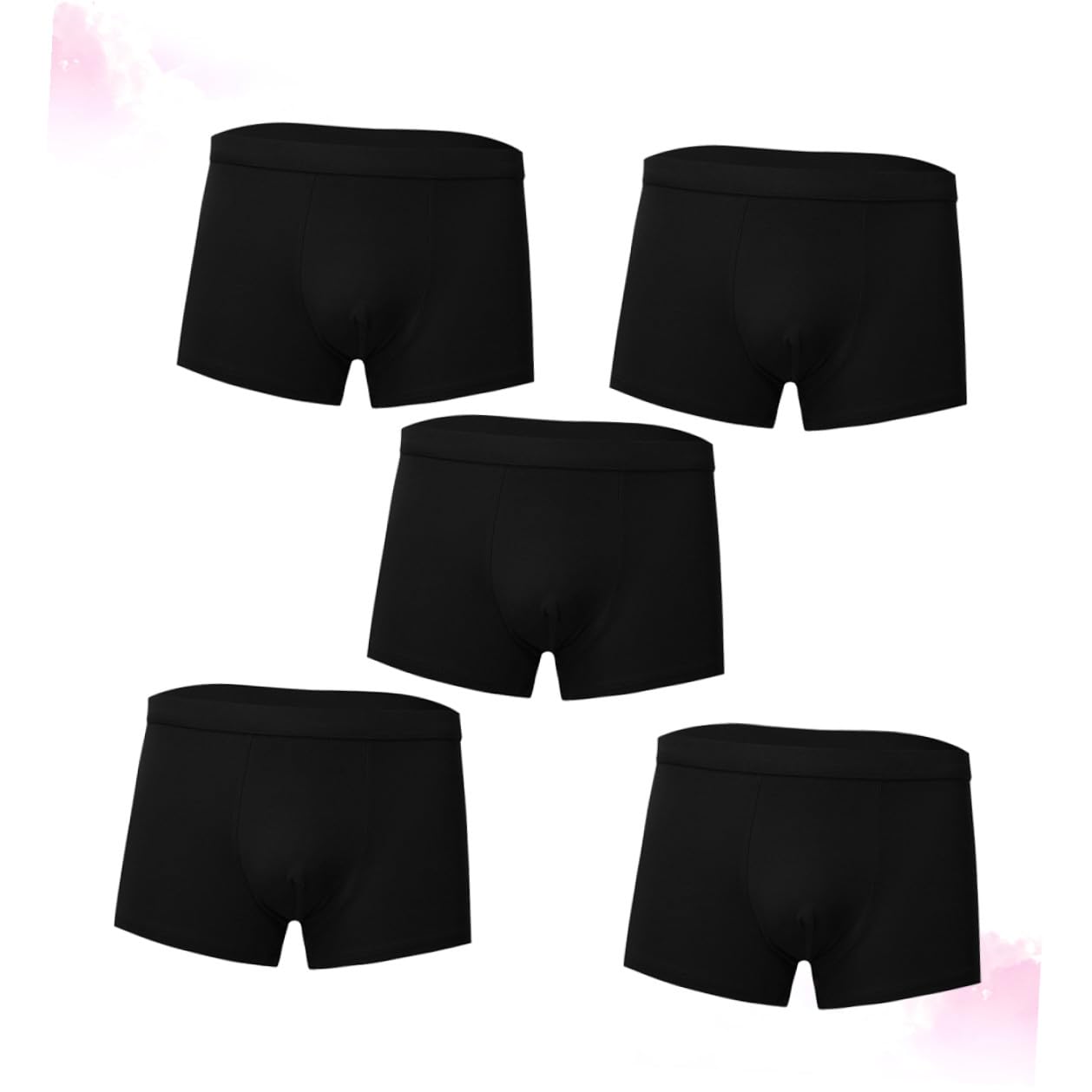 Calzoncillos para Hombre 5 Piezas Algodón Negro 3XL