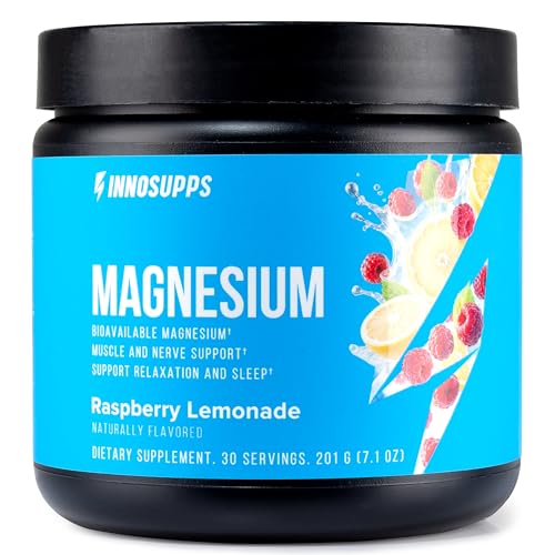 Image of InnoSupps Magnesium Powder - Dual-Action Mineral Mix with Magnesium Bisglycinate & Carbonate - Promotes Stress Relief, Hydration, and Recovery (Lemonade, 30 Servings)