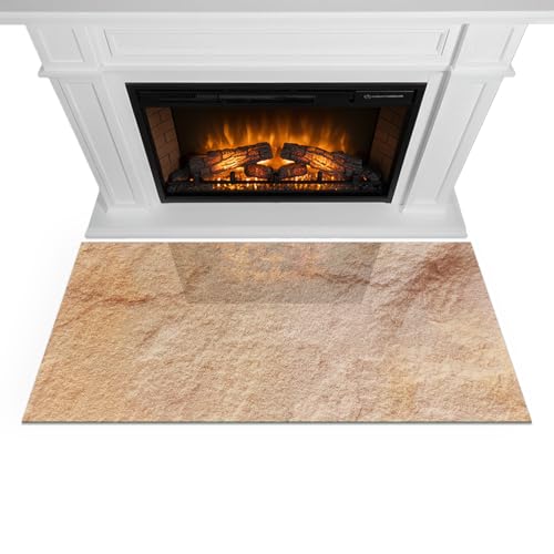 Plaque de cheminee elegant protecteur de sol 100x50 au design mineral d'exception
