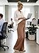 BLENCOT Maternity Work Pants for Women Adjustable High Waist Wide Leg Pregnancy Trousers with Pockets - Business Casual Office Pants Brown Smal