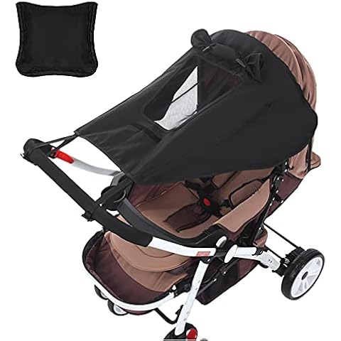 Pram Sun Shade, Baby Stroller Sun Cover Universal Sun Shade for Pram, Buggy Sunshade UV Protection Cover Pushchair Canopy Protection Blackout Blind for Pushchairs, Carrycots Cover