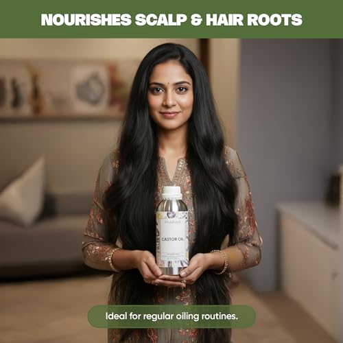 Image of VedaOils Cold Pressed Castor Oil 100ml | 100% Pure & Natural Hair & Skin Oil | Promotes Hair Growth, Reduces Hair Fall, Hydrates Skin & Strengthens Eyelashes | No Mineral Oil & Silicones