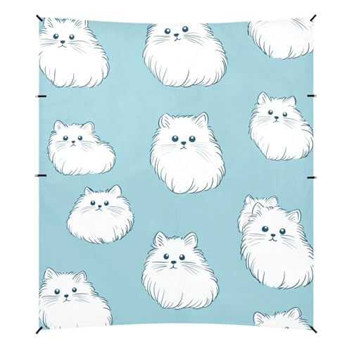 Cute Bohemian Cats Beach Tent & Canopy UPF50+ Easy Setup Portable Sun Shelter with Sandbags & Sand Shovel for Backyard and Camping