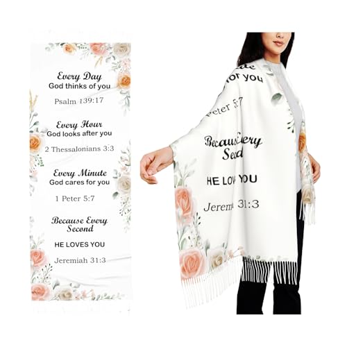 Prayer Shawls for Women Christian Bible Tassel Scarf for Mother Teacher Church Gifts Bible Prayer Shawl
