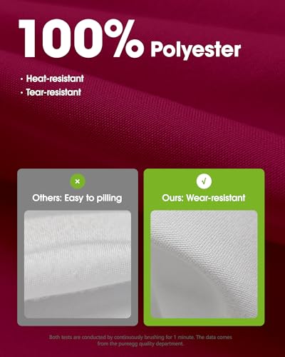 Image of Pureegg Polyester Tablecloth 60 inch x 84 inch Reusable & Washable Fuchsia | Durable, RectangleTable Cloth , for Outdoor Party, Picnic, Wedding, Banquet, Birthday