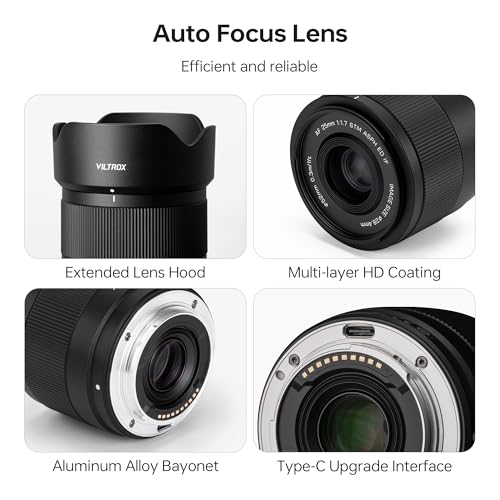 Image of VILTROX AF 25mm F1.7 Air E Lens for Sony E Mount, f /1.7 Large Aperture APS-C Auto Focus Prime Lens Compatible with Sony E-Mount Mirrorless Cameras ZV-E10 II EV10 a6700 a6600 a6400 a7c ii a7rv a7iii