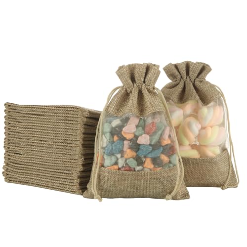 Sacs cadeaux en toile de jute pour échantillons cosmétiques et fêtes