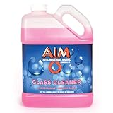 AIM Chemicals Ammoniated Glass Cleaner Concentrate - Streak-Free Shine for Windows, Cars, Homes, Offices - Dilutes 10:1 - Removes Dirt, Grime, Fingerprints - Ideal for Glass Spray Bottles - Gal