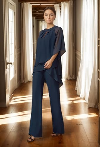 Elegant Olive Green Mother of the Groom Pantsuits - Stylish Plus Size 3/4 Sleeve Chiffon Set by TLTVQ - Image 5