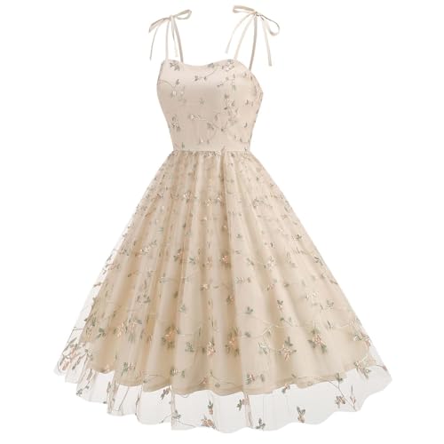Robe de soirée licou A-line FNKDOR brodée pour Halloween et cocktail