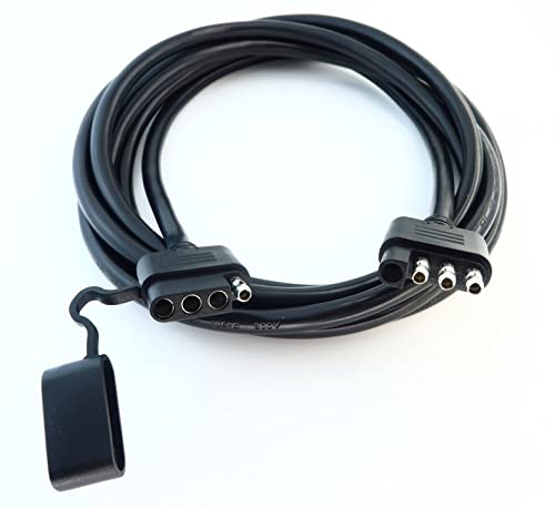 4 Way Trailer Extension Cable 4 Pin Male to Female Wiring Harness Adapter with Overmolded Waterproof Connectors Thick 16AWG Gauge (6ft)