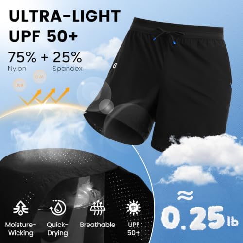 Mens Gym Workout Shorts with Zipper7 Inch Pockets Breathable Runing Short — view 3