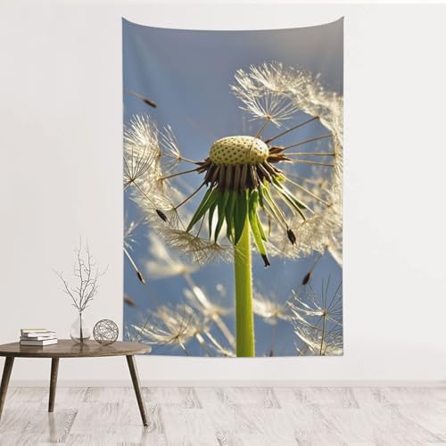 Tapisserie murale pissenlit 152x102 cm en velours pêche GJHKSSVB pour déco salon