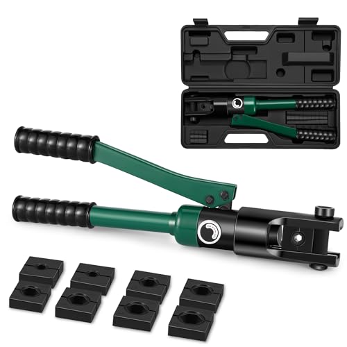 Dechengbao Hydraulic Cable Lug Crimper 10-120mm²,Electrical Terminal Cable Wire Tool Kit with 8 Die (10-120mm² Crimping Tool) Dechengbao Hydraulic Cable Lug Crimper 10-120mm²,Electrical Terminal Cable Wire Tool Kit with 8 Die (10-120mm² Crimping Tool)