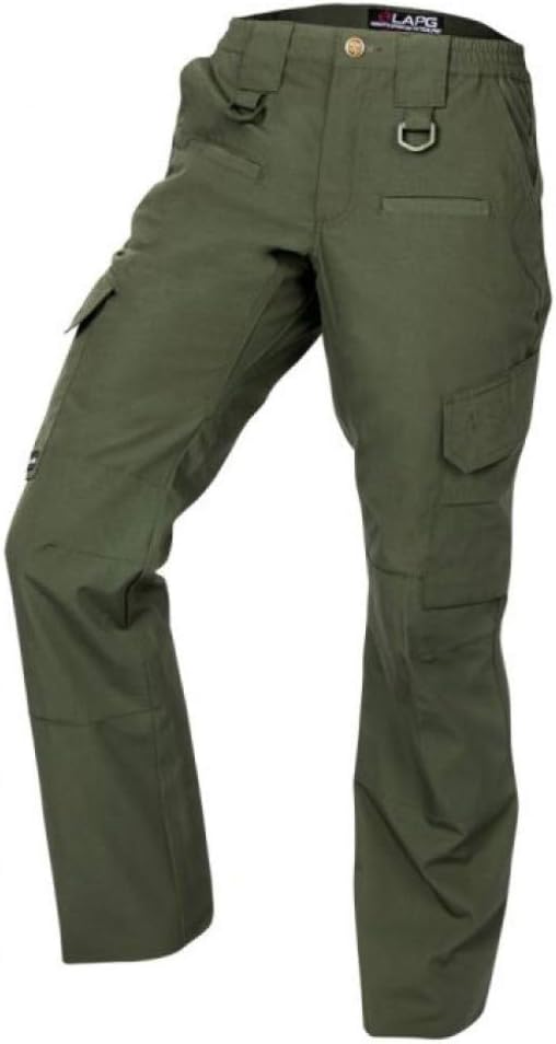 LAPG Women's Uniform Tactical Pants, Elastic Waistband, Mid Rise, Relaxed Fit, Durable Work Training Cargo Pants for Women