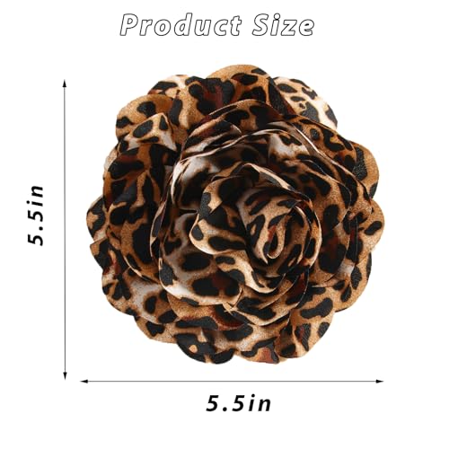 Image of PLwelth Large Flower Brooch Pins Floral Hair Clips for Women Lapel Pins for Dress Clothes Suits Wedding Party Jewelry Gifts