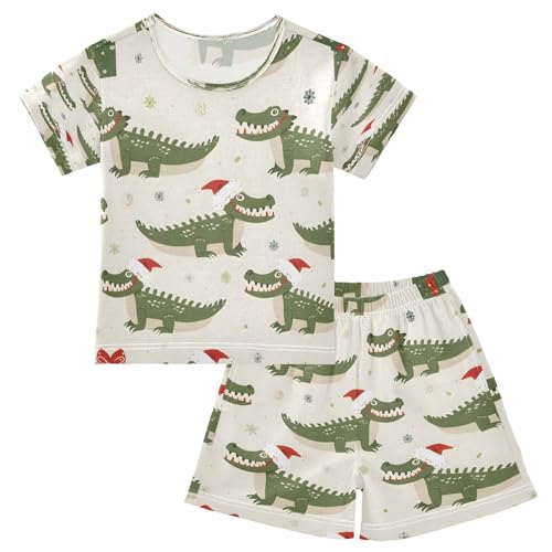senya Short Sleeve Pajamas Sets Summer Cotton Sleepwear Crocodiles Hats
