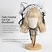 Gothic Kawaii Lolita Headband with Bow Cat Ears - Detachable Cat Ear Hair Accessory for Women Girls Cosplay Fashion (Headband Only)